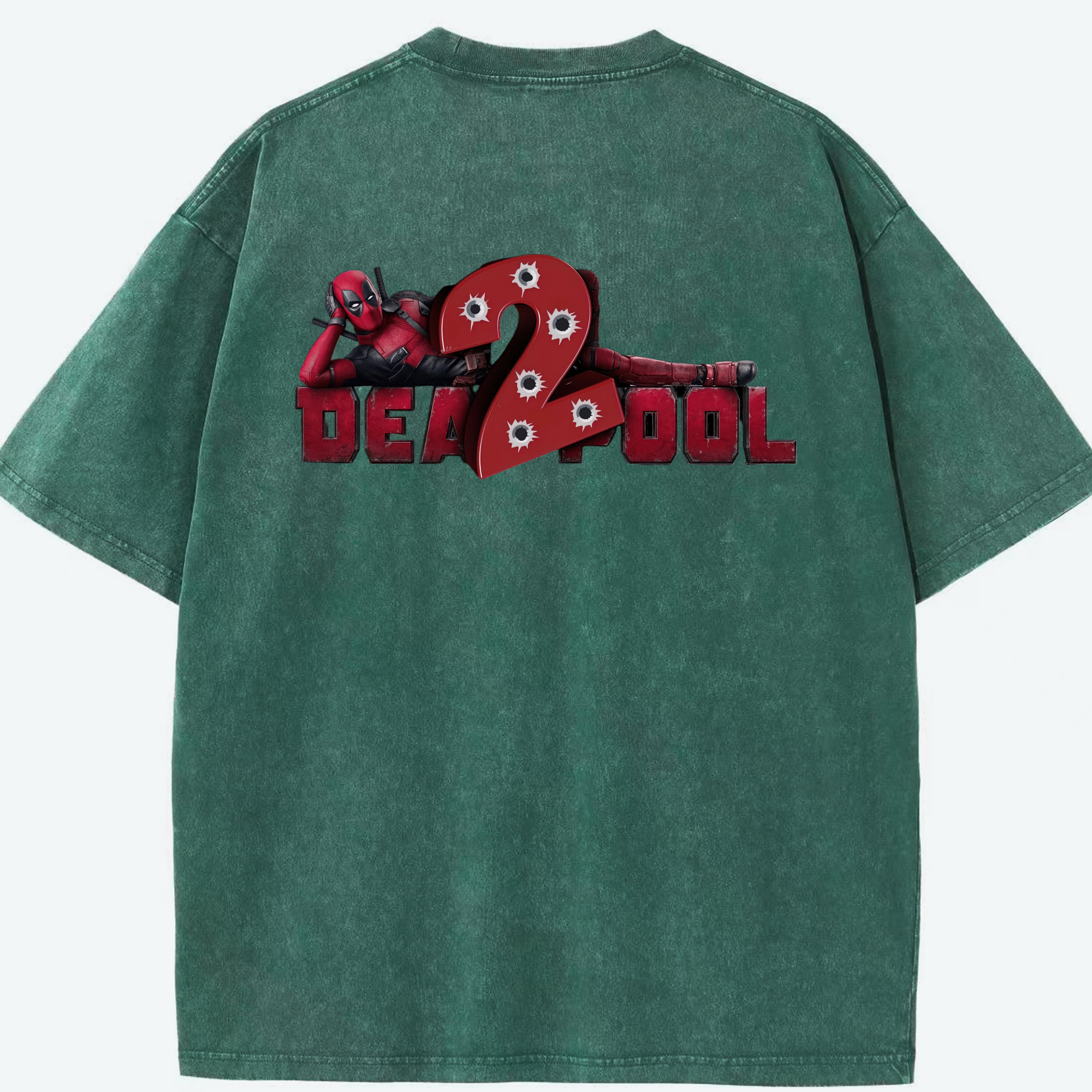 （画像用） Deadpool デッドプール 綿100% ヴィンテージ風 半袖Tシャツ（背面プリント）